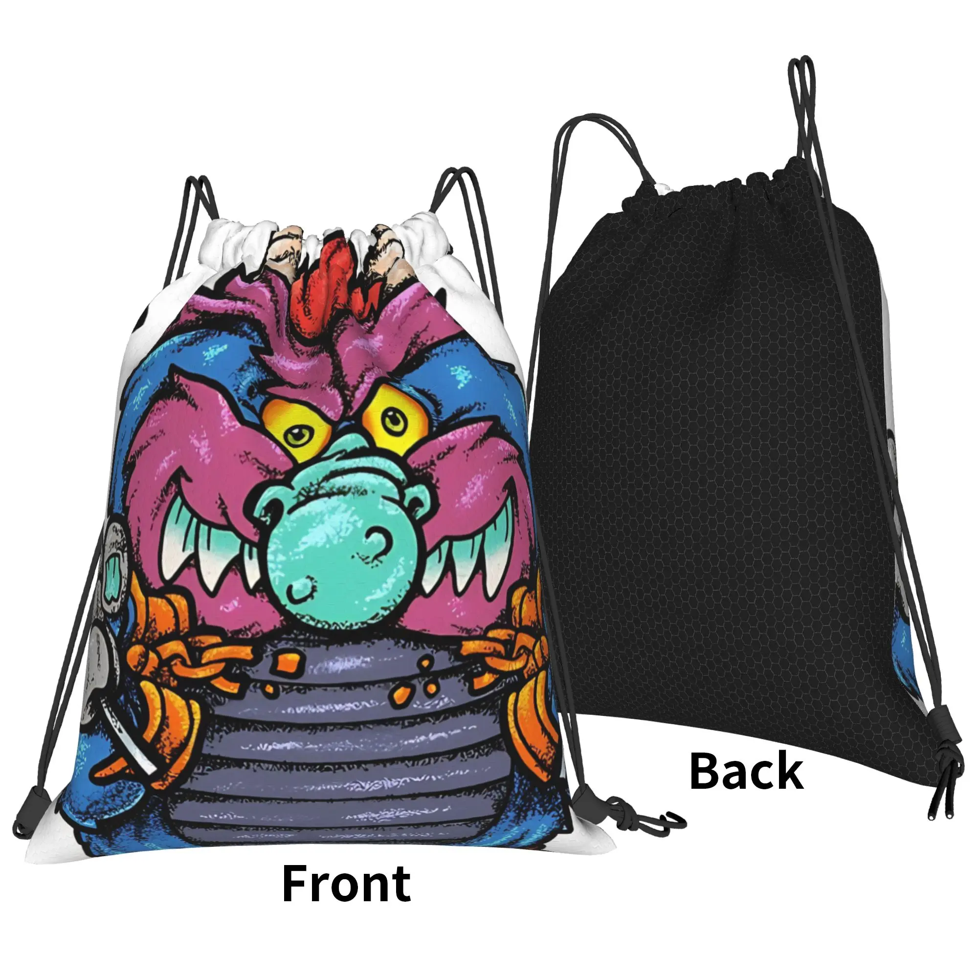 My Pet Monster Cartoon Monster with Cuffs  Portable Sports Riding Gym Drawstring Storage Sporty Backpacks
