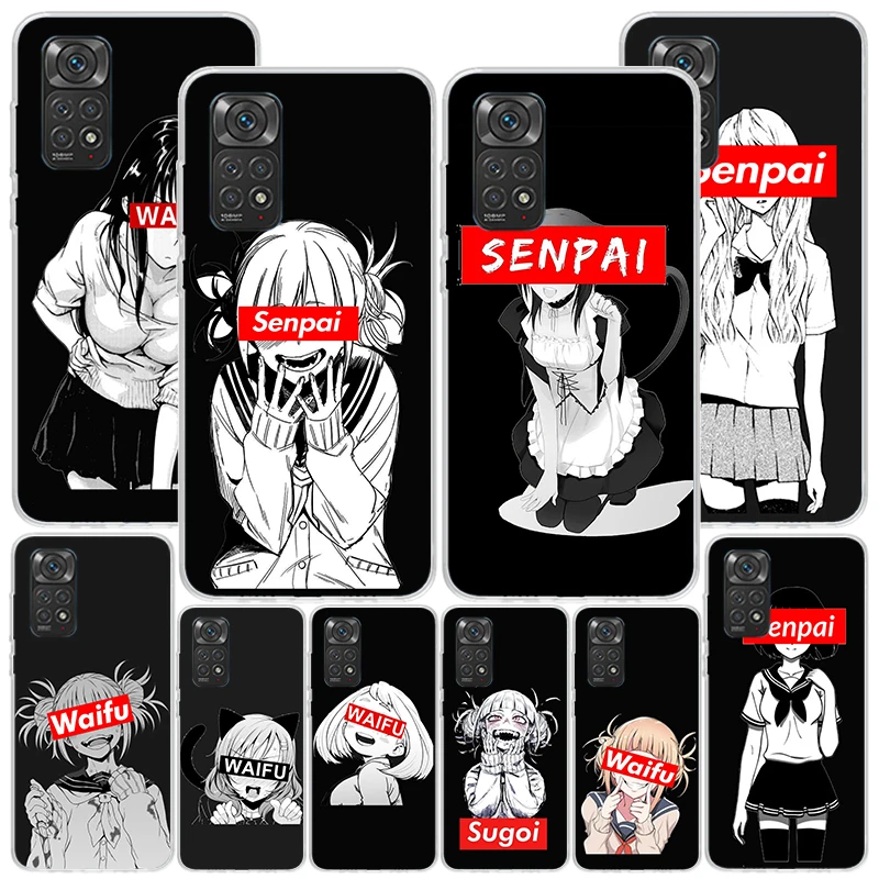 Sugoi Senpai Japanese Anime Waifu Phnoe Case for Xiaomi Redmi Note 13 12 12S 11S 11E 11 10S 10 Pro Plus 9 9S 11T 9T 8 8T 7 Uniqu