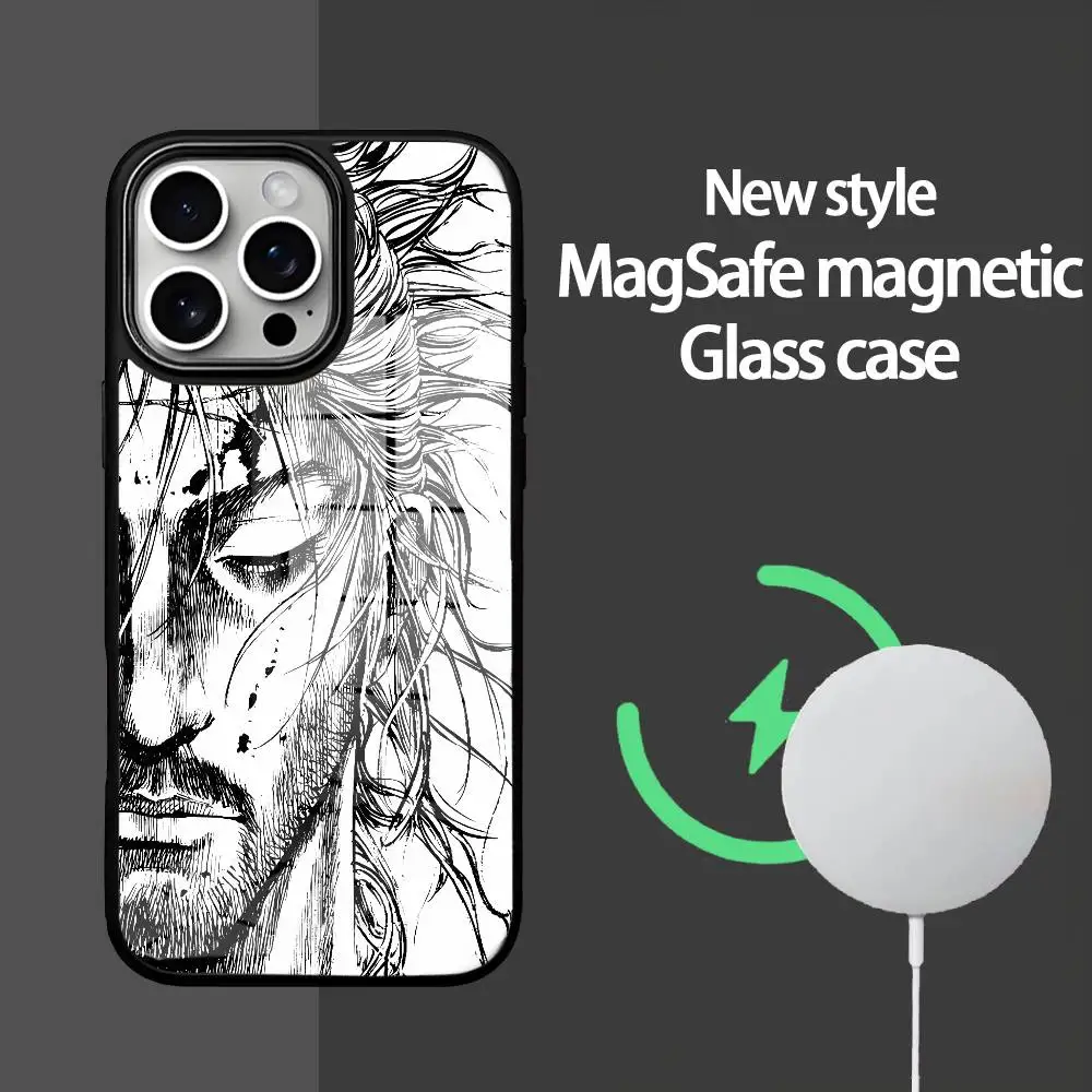 

Чехол для телефона Vagabond Manga для IPhone 16, 15, 14, 13, 12, 11 Pro Max Plus Mini Magsafe Mirror, беспроводной магнитный чехол