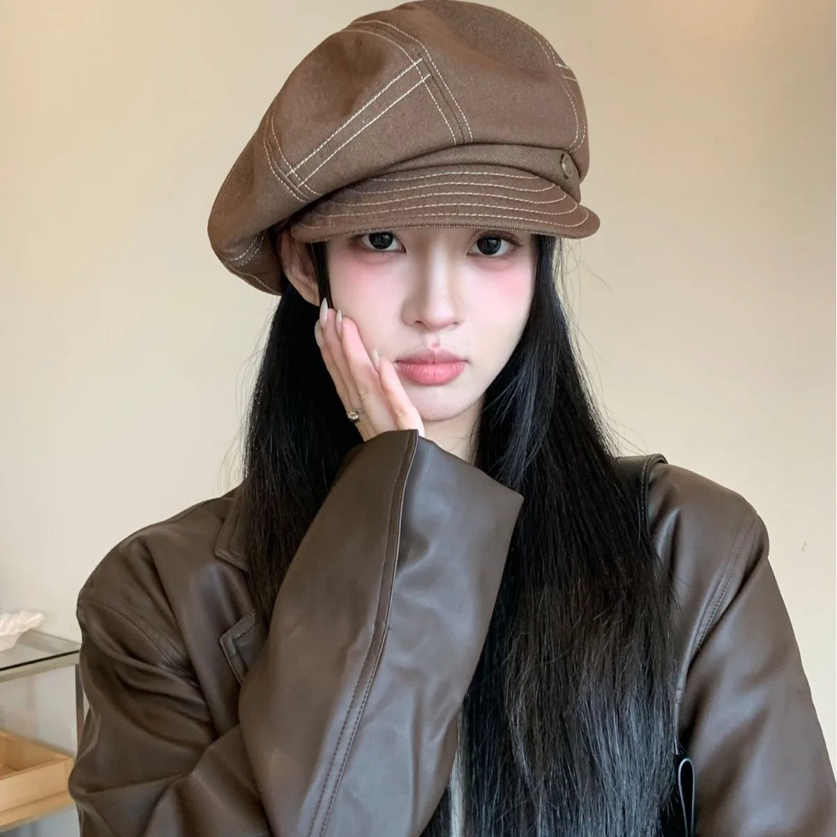 

Женские береты в Корейском стиле в стиле ретро, повседневные простые универсальные модные милые джинсовые береты, художественные высококачественные кепки художника для девочек