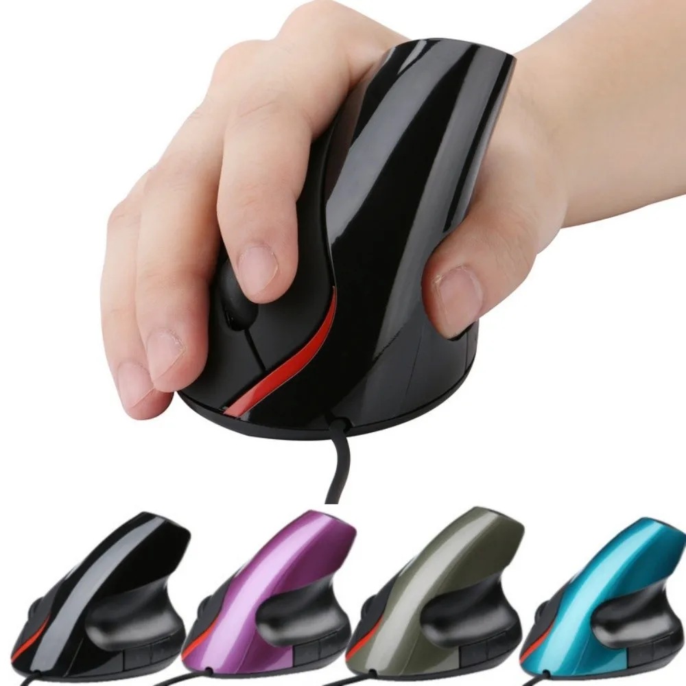 1600DPI Vertical Mouse Wrist Rest Vertical Shape USB Wired Mouse Ergonomic Design Photoelectric Computer Mice Office Use