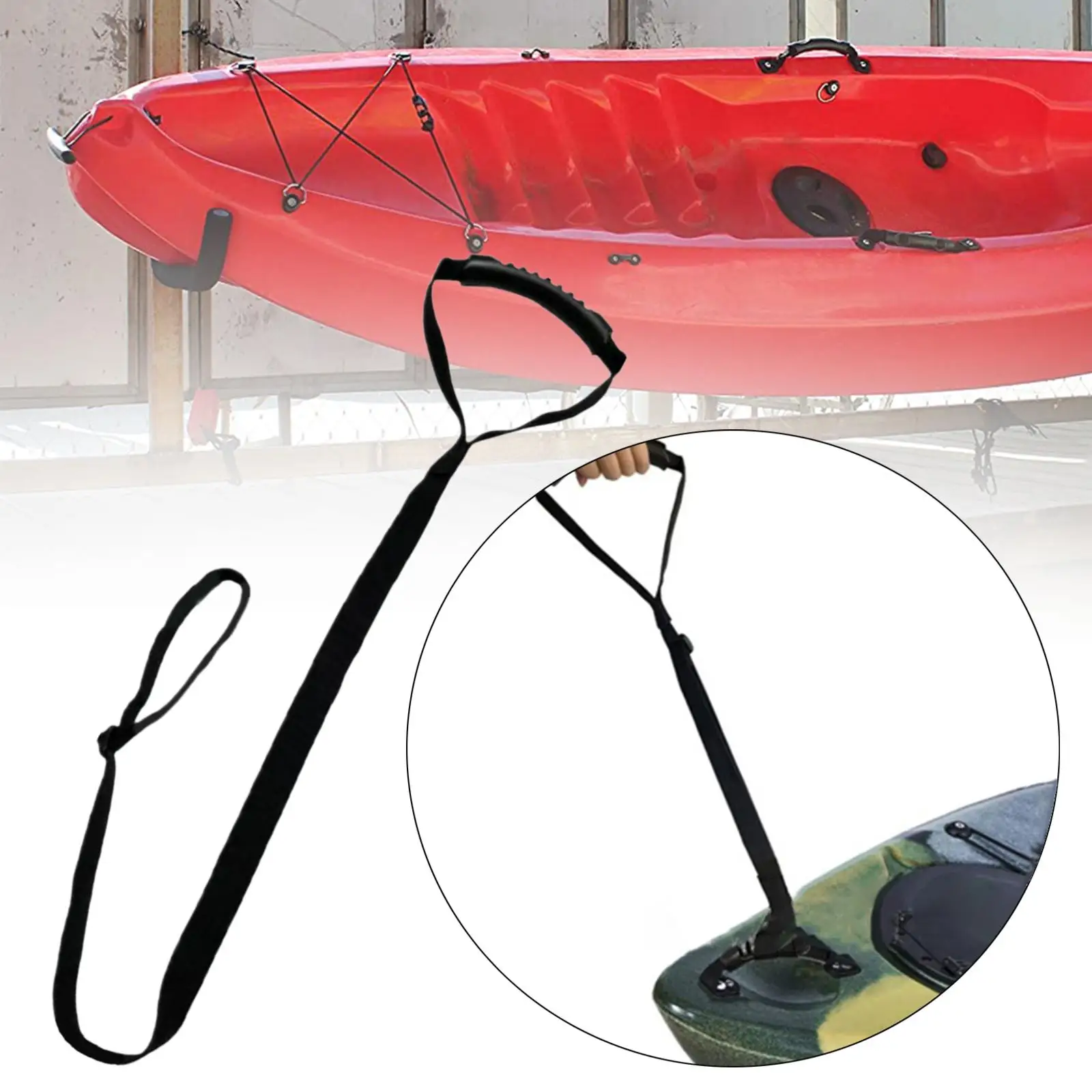 Kayak Stand up Assist Strap Adjustable Length from 33-55 inch Multi Purpose Canoe Drag Strap Pulling Cord for Boat Kayak