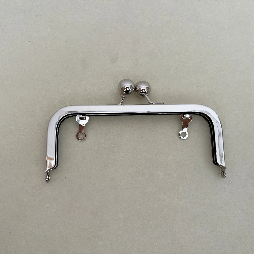 23/18/15.5cm Bag Frame Purse Hardware Frame  Big Ball Women Handmade Bag Handle DIY Parts Clutch Purse Frame No Hole Nickel