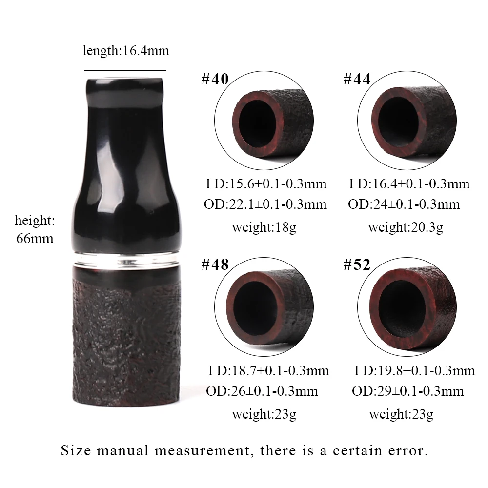 

MUXIANG Briar cigar mouthpiece, for extended cigar, 40 rings-44 rings-48 rings-52 rings, Cigar holder, ID 16mm 17.5mm 19mm 21mm