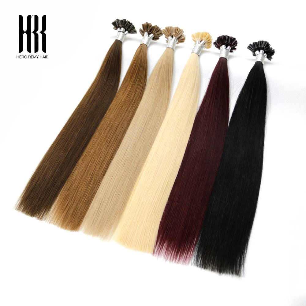 Fusion Prebonded U Tip Remy Human Hair Extensions 100% Real Natural Hero Remy Hair Straight Blonde Extension 1g/Strand 18-22Inch