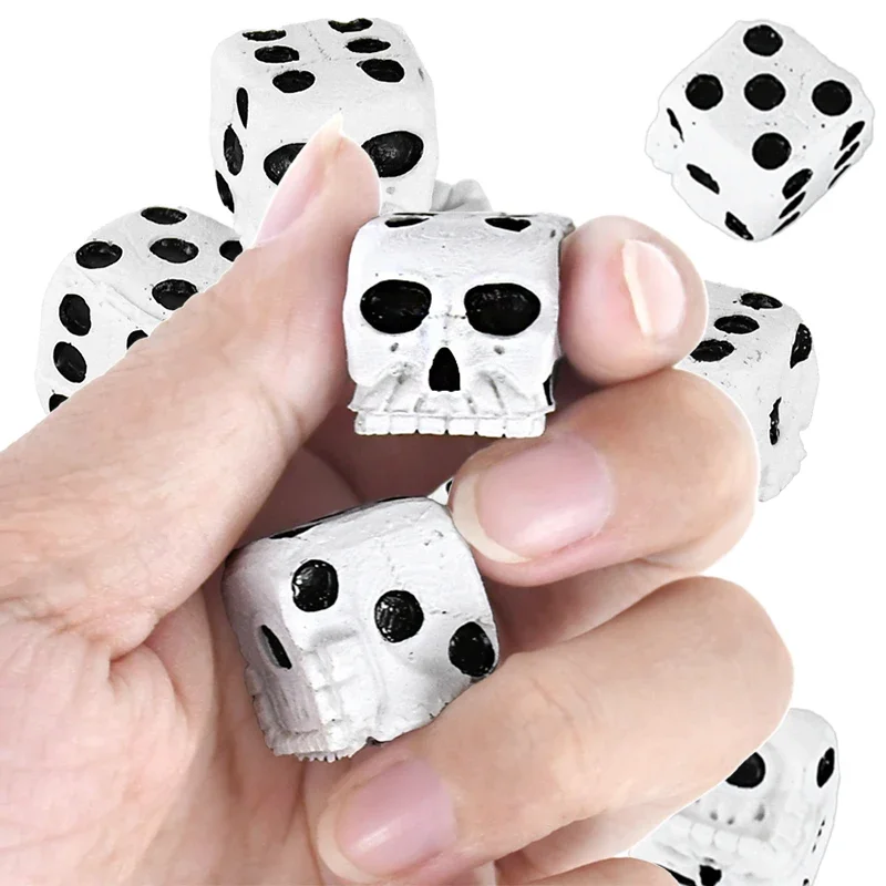

White Skull Dice Mini Skull Face Game Dice 6-sided Exotic Dice Club Bar Halloween Party Game Props Casual Game