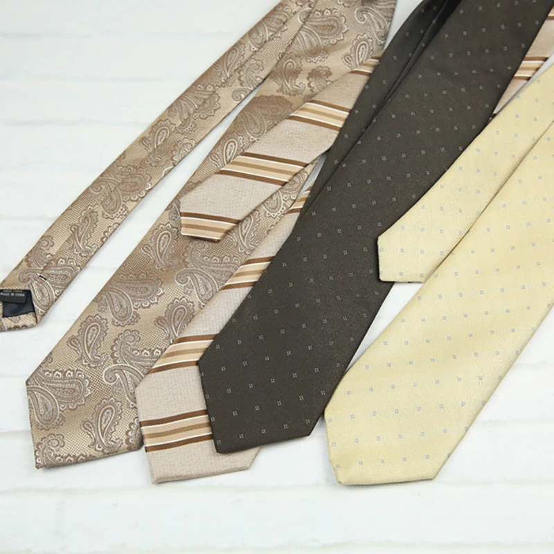 2pcs Neck Ties Set New Arrival Wine Red Striped Neckties Formal Business Khaki Dots Floral Pocket Square Wedding Shirt Cravat