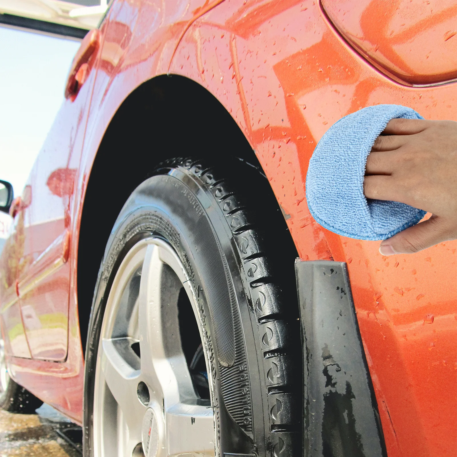 

5Pcs Gentle No Burrs Waxing Sponges Blue Microfiber Car Cleaning Polishing Buffing Pads Waxing Sponge Polishing Sponge