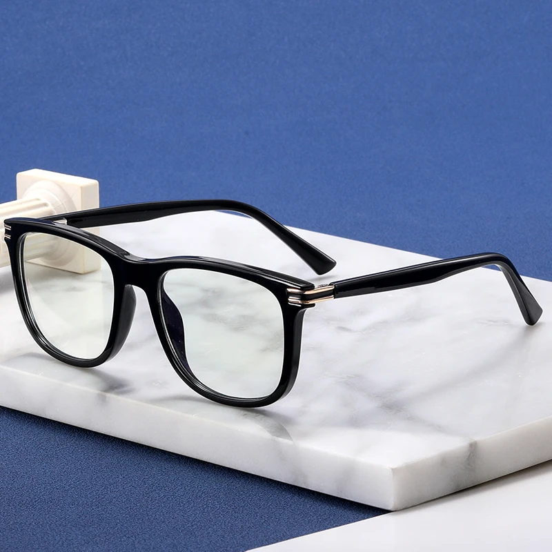 JMISUS Acetate Square Optical Glasses with Prescription Man Anti Blue Light Myopia Photochromic Progressive Eyeglasses