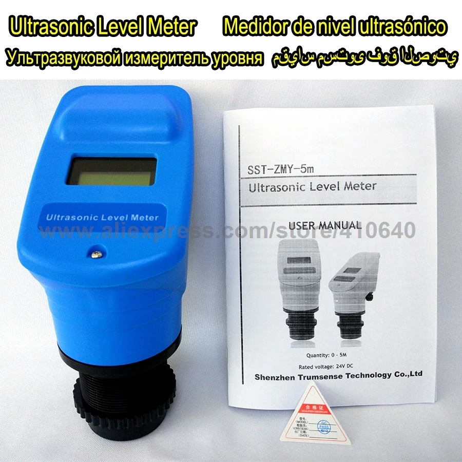 4 to 20mA Range 5m Ultrasound Level Meter Transducer Sensor 24 VDC Power Supply to measure liquid level or depth FACTORY PRICE