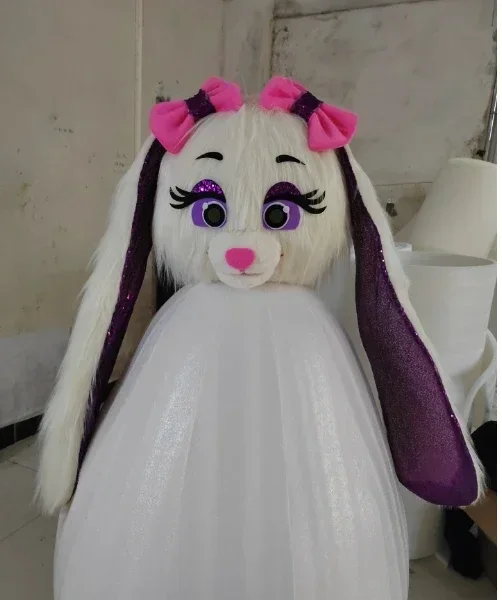 Nieuwe Volwassen Halloween Kerst Schattige Haas Konijn Mascotte Fancy Cartoon Mascotte Kostuum Pluche Fancy Dress Mascotte Kostuum