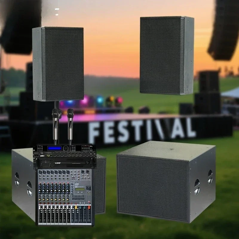 Professional 15-inch Line Array Speaker 18-inch Subwoofer Wooden Audio Speaker Sound System