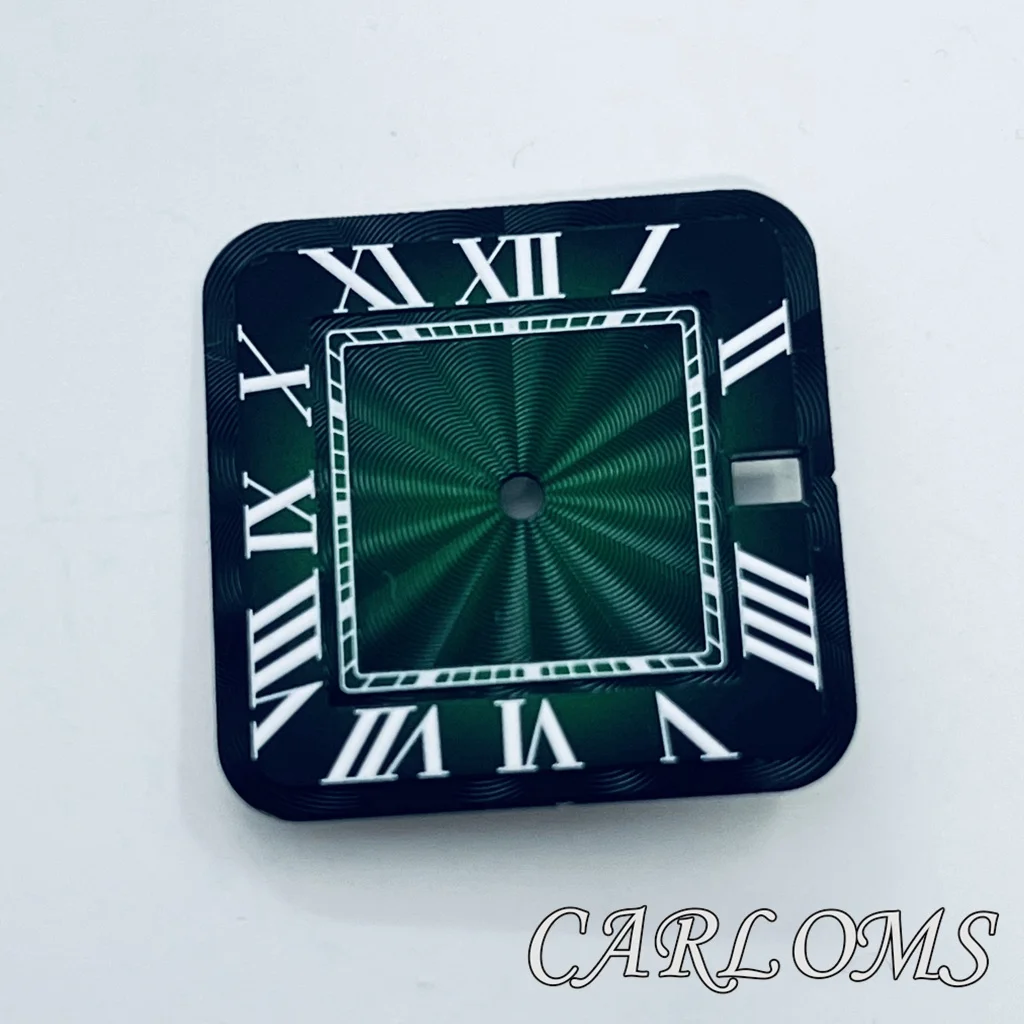 27mm NH35 Square Watch Dial Sun Pattern Watch Parts