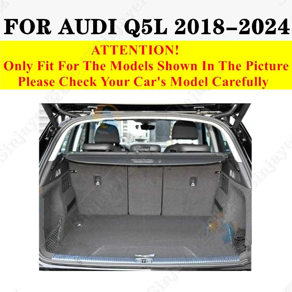 High Side Car Trunk Mat For AUDI Q5L 2024 23 2022 2021 20 2019 2018 XPE Tail Boot Tray luggage Pad Rear Cargo Liner Carpet Cover