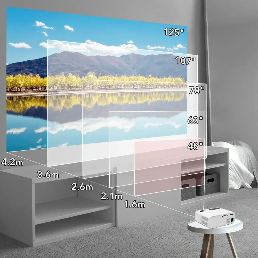 Proyector LED 1080P 4K 8000 lúmenes FHD Android 10,0 5G WIFI para cine en casa