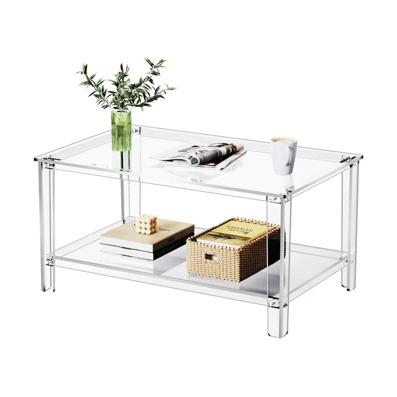 

Transparent acrylic coffee table, modern simple living room sofa small side few bedroom balcony rectangular coffee table