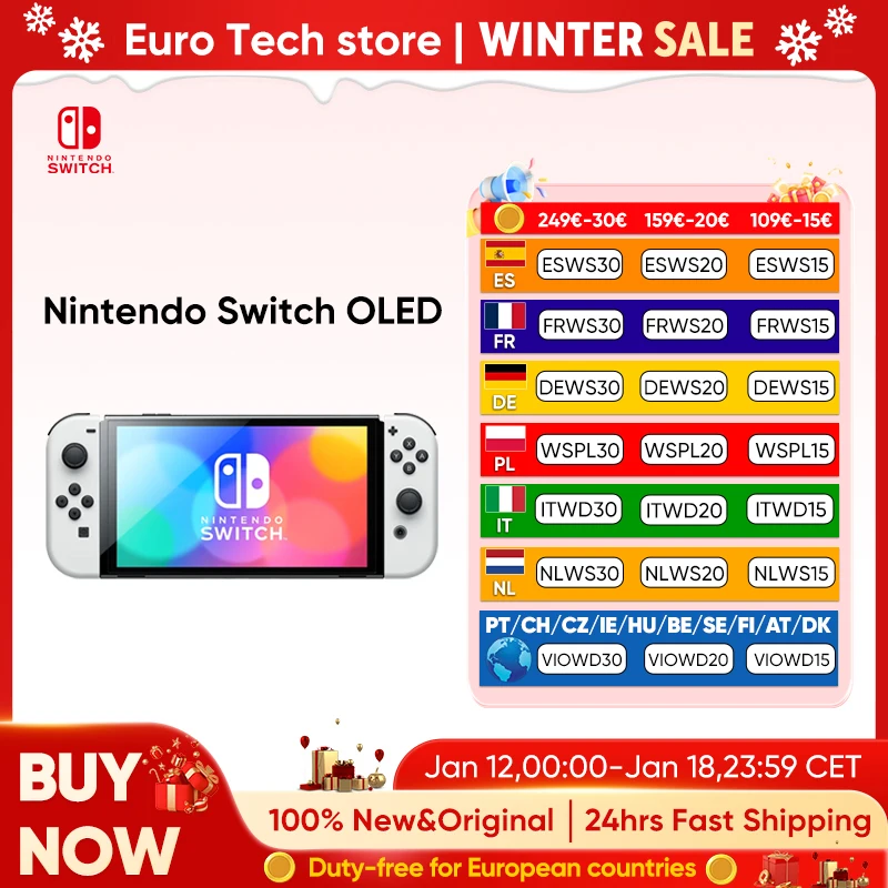 Nintendo Switch Modelo OLED Pantalla de 7 pulgadas Joy‐Con Mango Audio mejorado Consola ajustable Modo de TV estable Videojuego