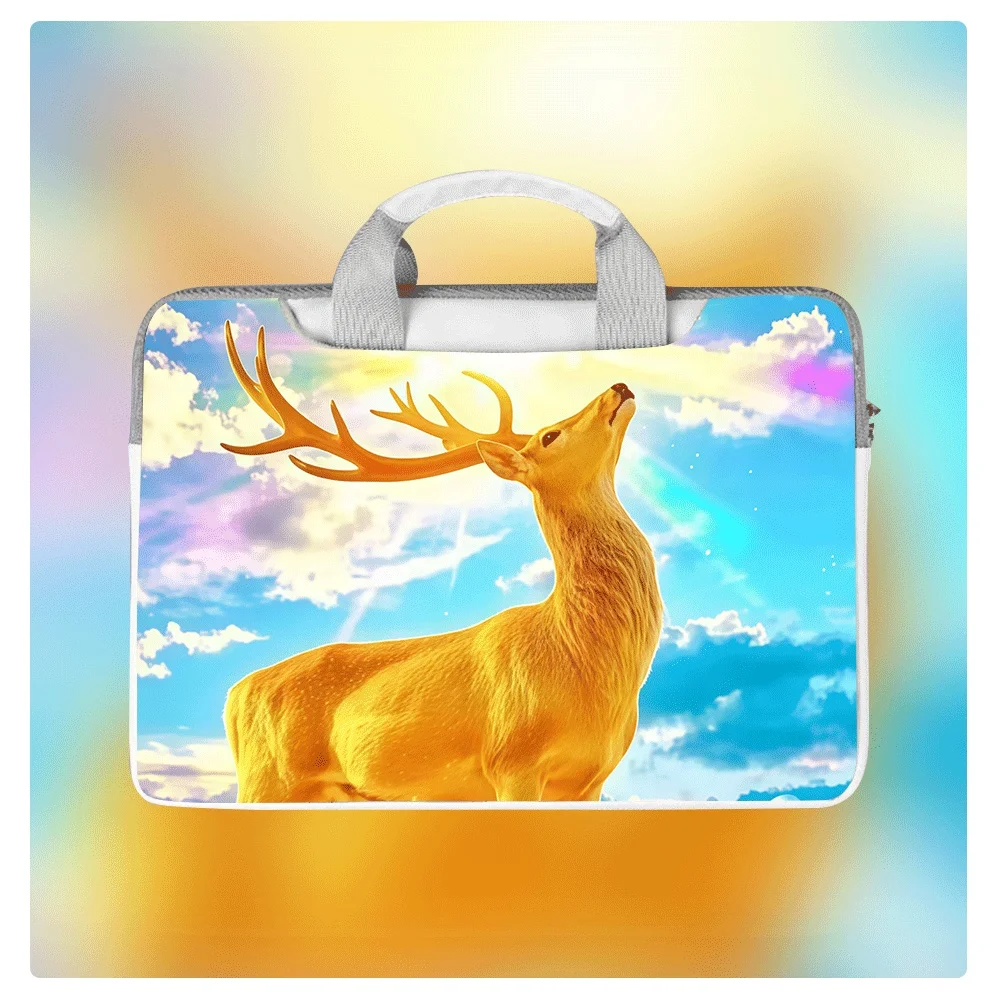 

Симпатичная сумка для ноутбука с изображением оленя, 12, 14, 16, 15 дюймов, водонепроницаемая и ударопрочная, из искусственной кожи, модная сумка через плечо, подарок на день рождения или праздник