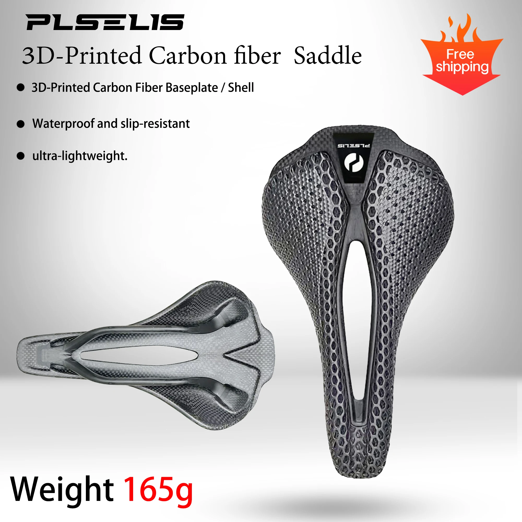 

PLSELIS 3D Carbon Aero Saddle: Monocoque Design, Ultra-Light, Hollow & Weather-Ready for Road/MTB