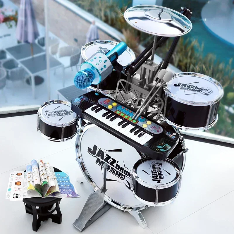 لمجموعة طبلة ألعاب الأطفال المبتدئين أداة قرع المنزل ممارسة 3-6 سنة طفل الجاز طبل الصبي