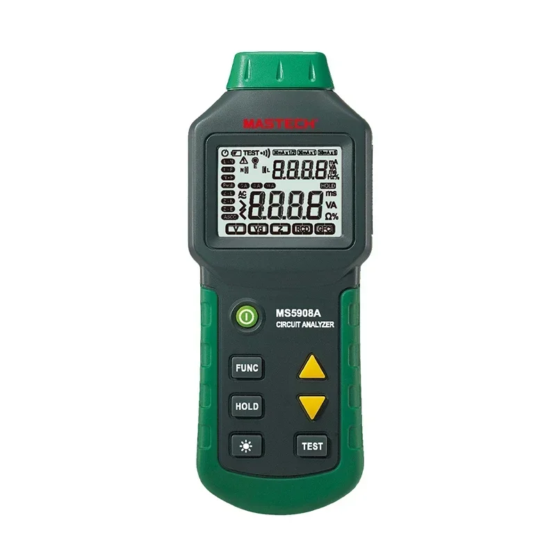 MASTECH MS5908A – Testera przewodów zabezpieczających i analizator przepięć z LCD