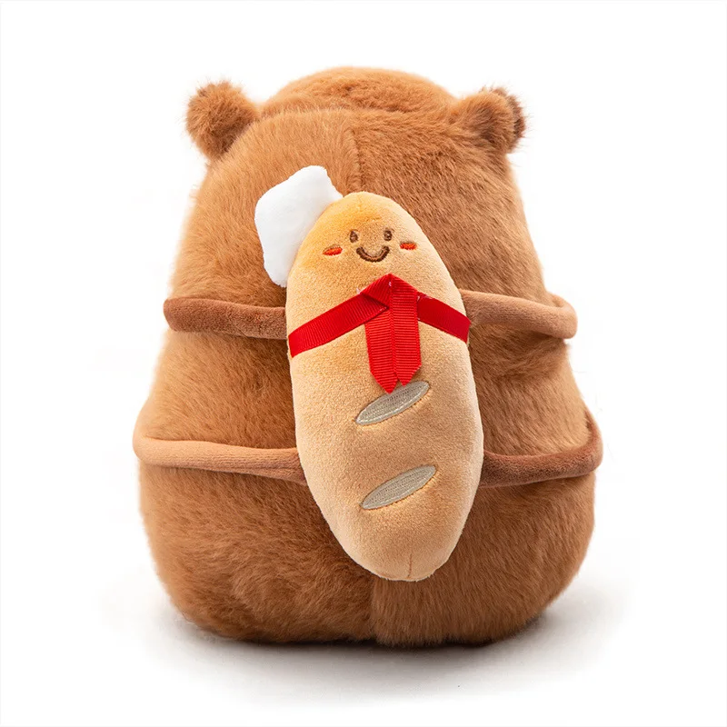 

Capybara Plush Toy Design Stuffed Baguette Doughnut Croissant French Fries Dumpling Snack Backpack Decor Capibara Plushie