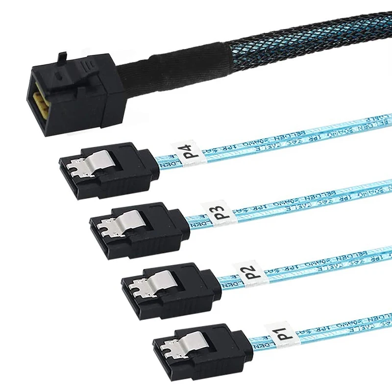 Internal Mini SAS To SATA Cable, SFF-8643 For Raid Controller Hard Drive