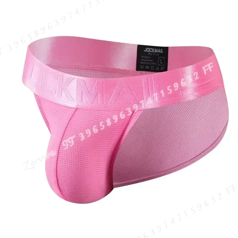 Men's Sexy Nylon Mesh Briefs Quick Dry Underwear Bikini Slip Tanga Spandex Underpants Breathable Low Rise Lingerie