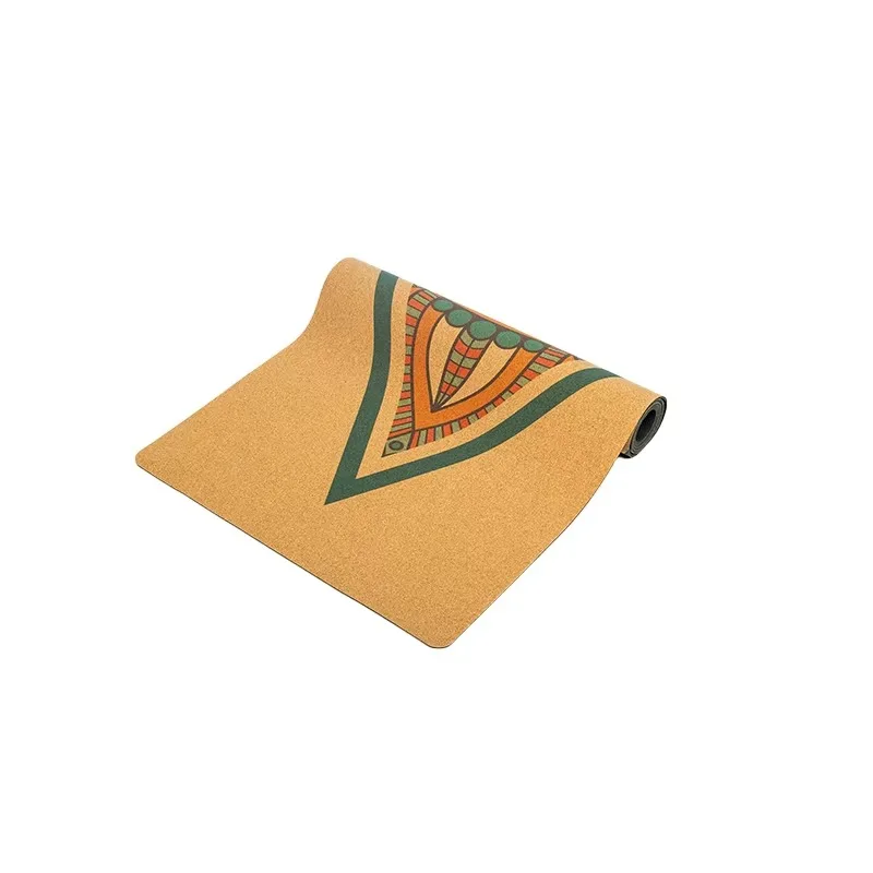YTYIN Chakra Mandala Print Texture Corcho Cork Yoga Mat Balance Training