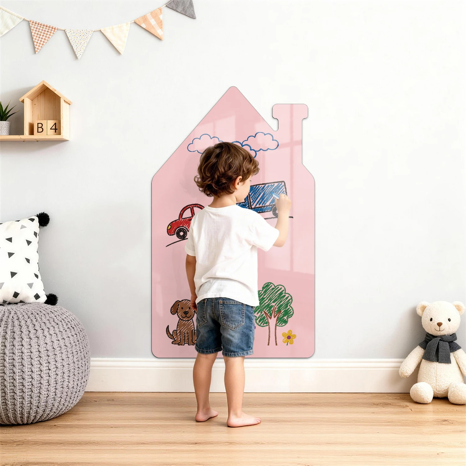 

Self adhesive whiteboard tape with colored pen wiping cloth suitable for DIY creation records in home offices, children's rooms