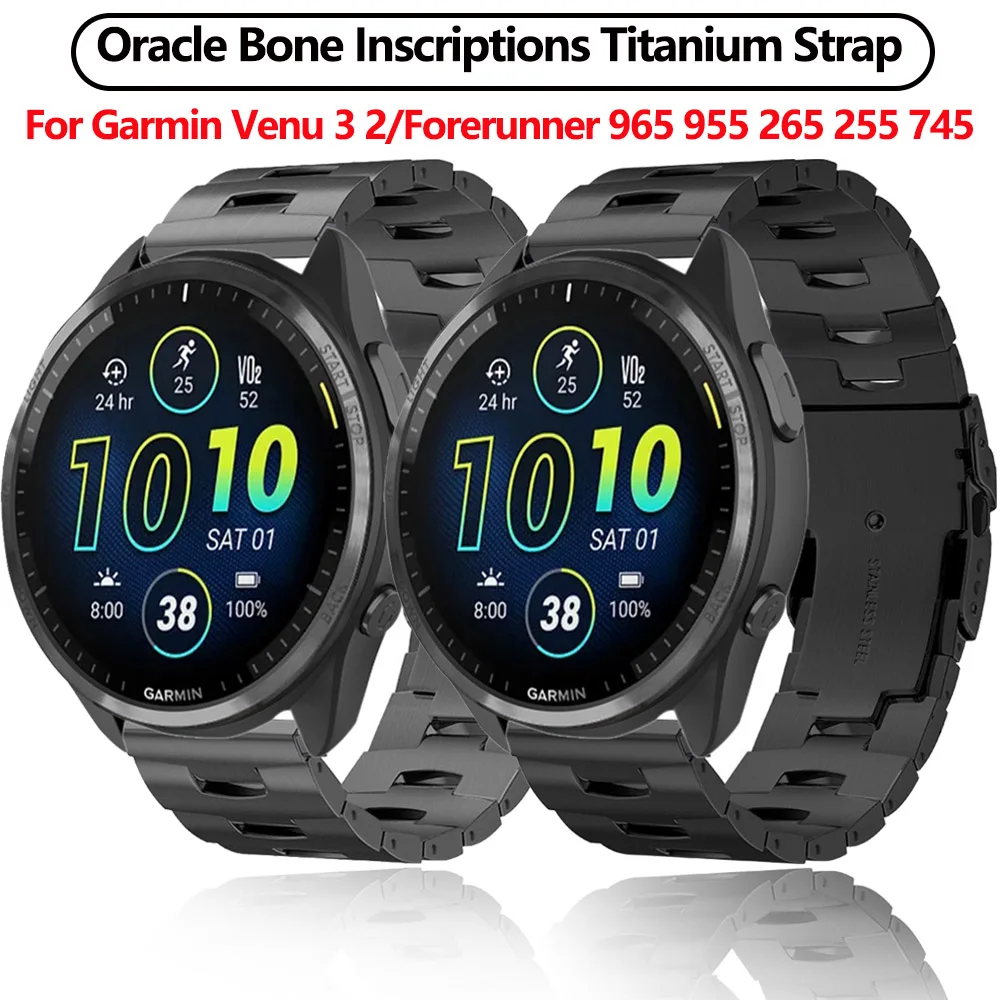

22mm Titanium Band for Garmin Forerunner 965 955 265 Music 255 Stainless steel Wristband for Garmin Venu 2 3/Vivoactive 4 Strap
