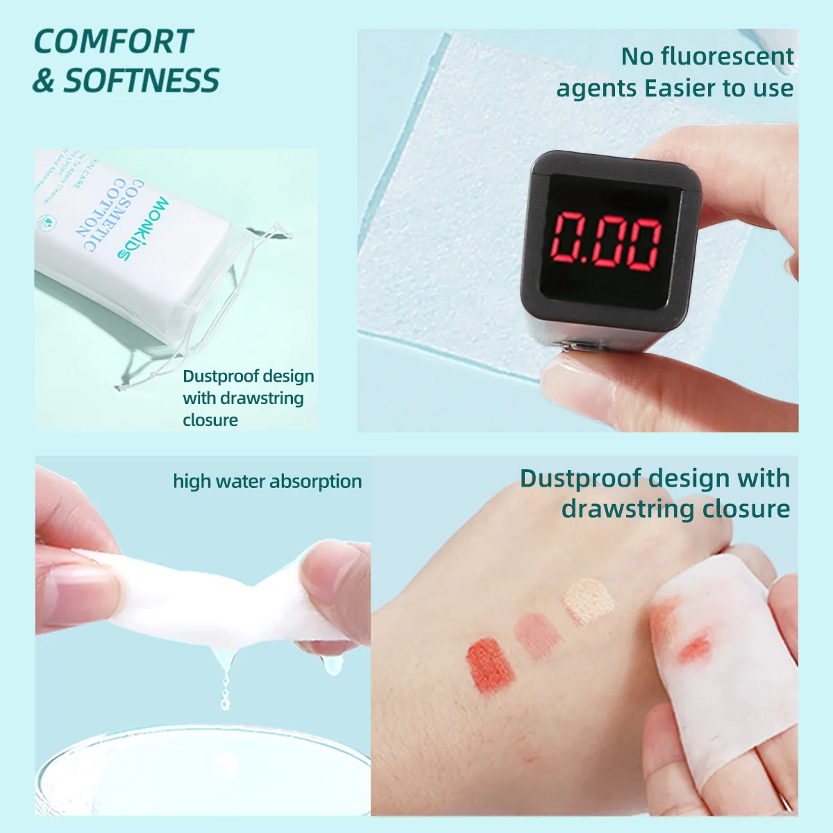 وسادات إزالة مكياج مستديرة ناعمة وقابلة للتنفس ، تنظيف يومي للوجه ، استخدام للمنزل والسفر ، من من من من من من #6