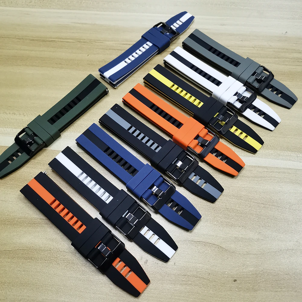 22mm Sport Silicone Strap For HUAWEI WATCH GT6 Pro Watch 5/4/3 Pro GT 5 4 3 SE 2 46mm Bracelet For Galaxy Watch 3 45mm Wristband