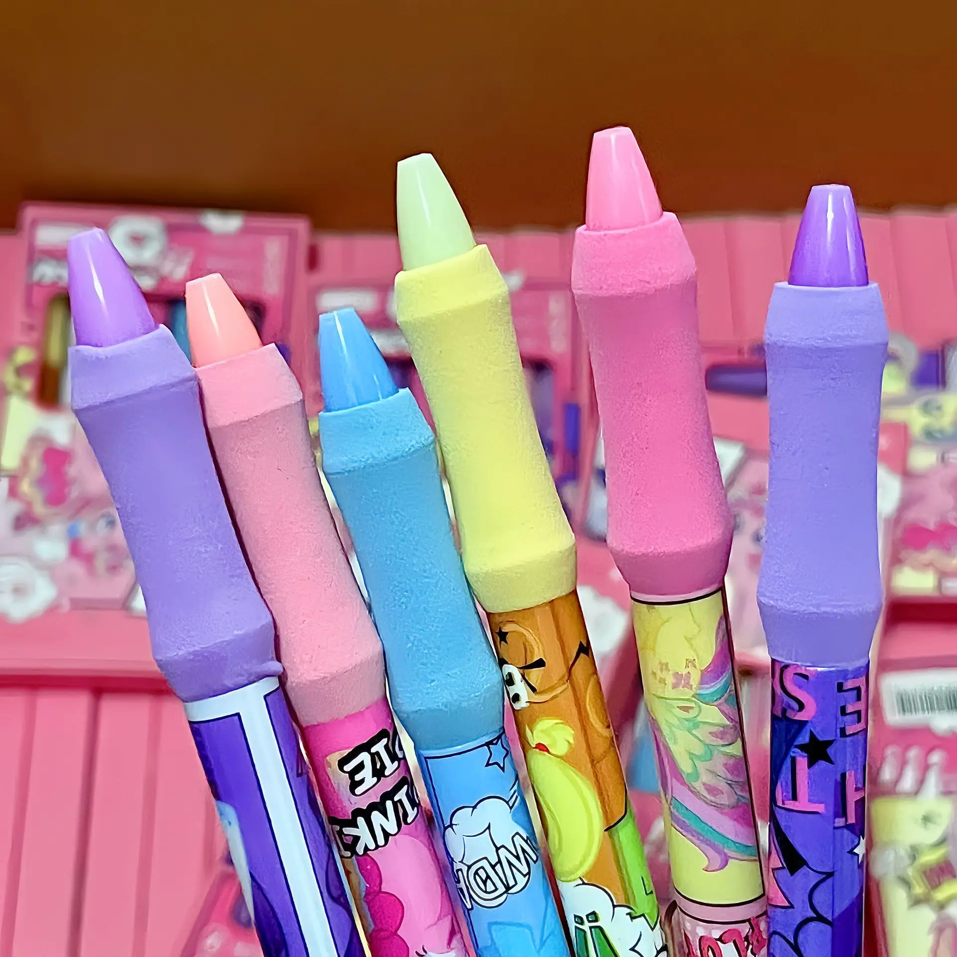 6Pcs Anime My Little Pony Gel Pen Kawaii Sponge Cover Press Pen Cute The Ballpoint Pen Cartoon Stationery Office Supplies Gift