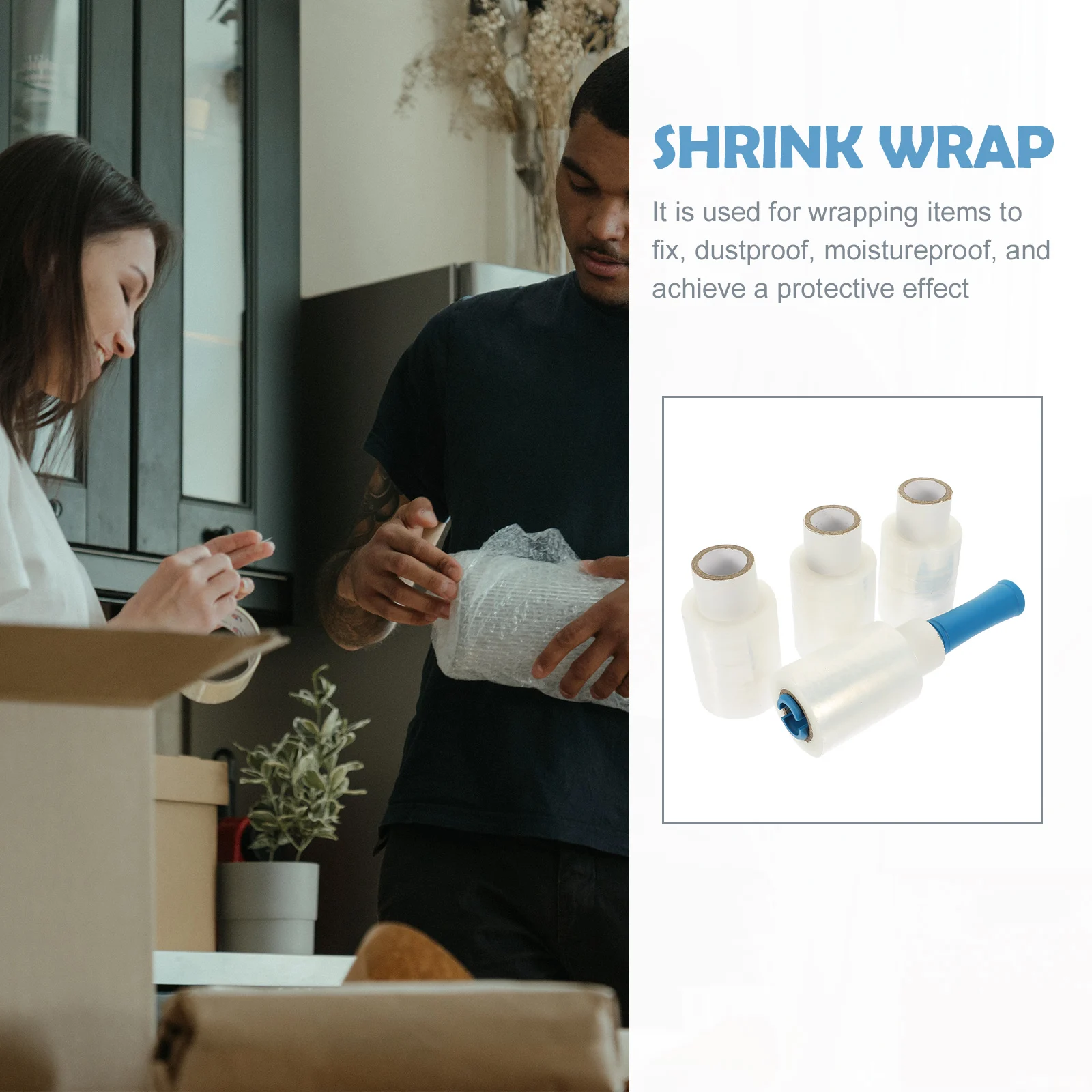 

Handle Stretch Film Wrap Pallet Wrapping Lldpe New Material Industrial Cling Clear