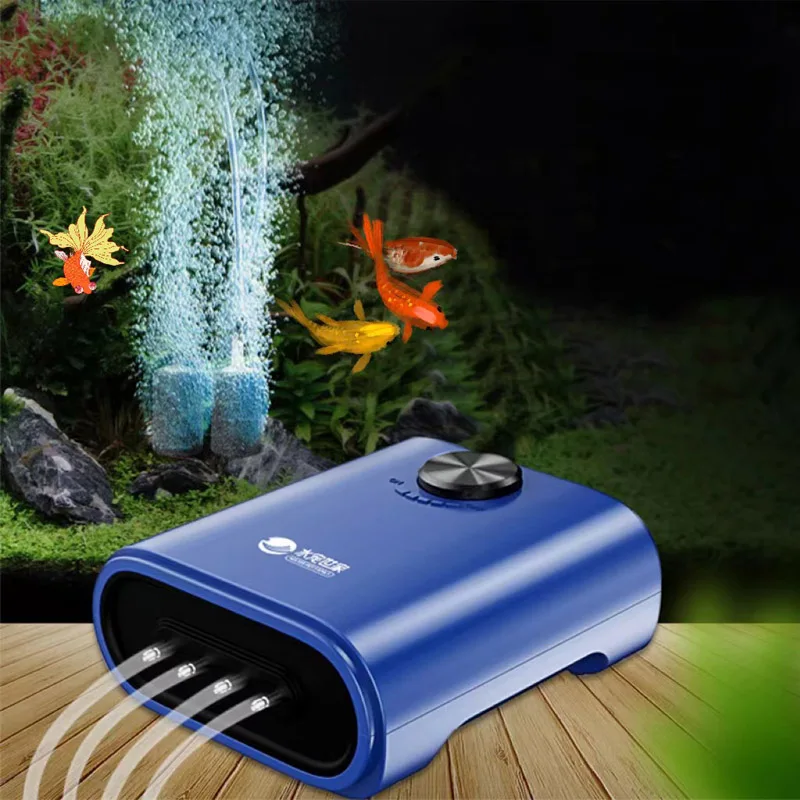 Fish Tank Silent Oxygen Pump Aquarium With Check Valve Four Outlets Large Oxygen Generator Fish Tank Air Compression Aerator