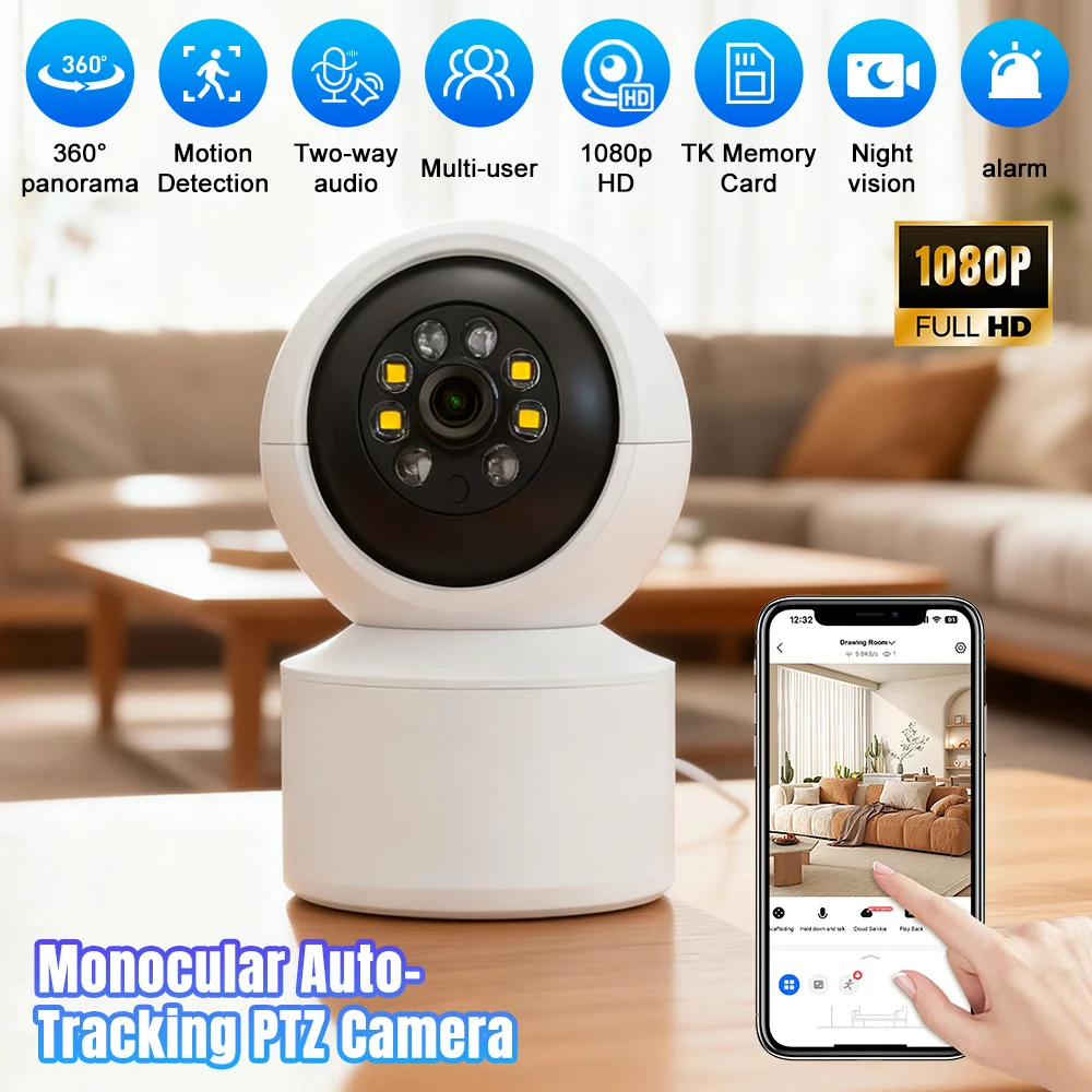 

Умная камера для собак 2K с приложением 2,4 ГГц, Wi-Fi, внутренняя камера безопасности, детская камера 360° ° 2-стороннее аудио наблюдение ночного видения с панорамированием и наклоном