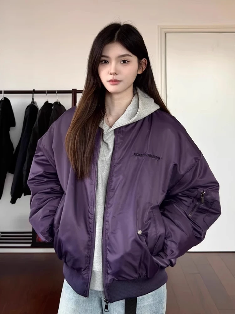 

AN American Sle Bomber Pilot Jaet Cotton Coat Men Winter Cleanfit ort Baseball Coat Cotton Outerwear Warmth Youth Trend