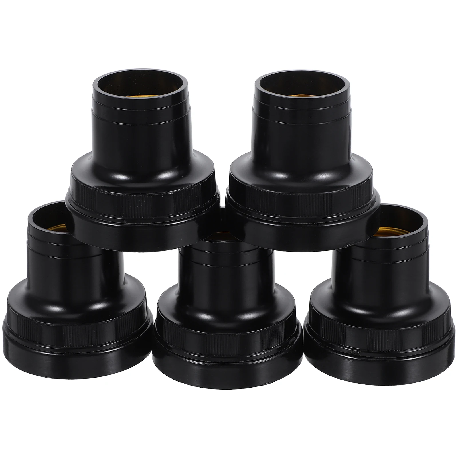 

5pcs Spiral Rib Lamp Holder Light Socket Replacement Repair Fixture Industrial Table Base Black Ceiling Wear Resistant