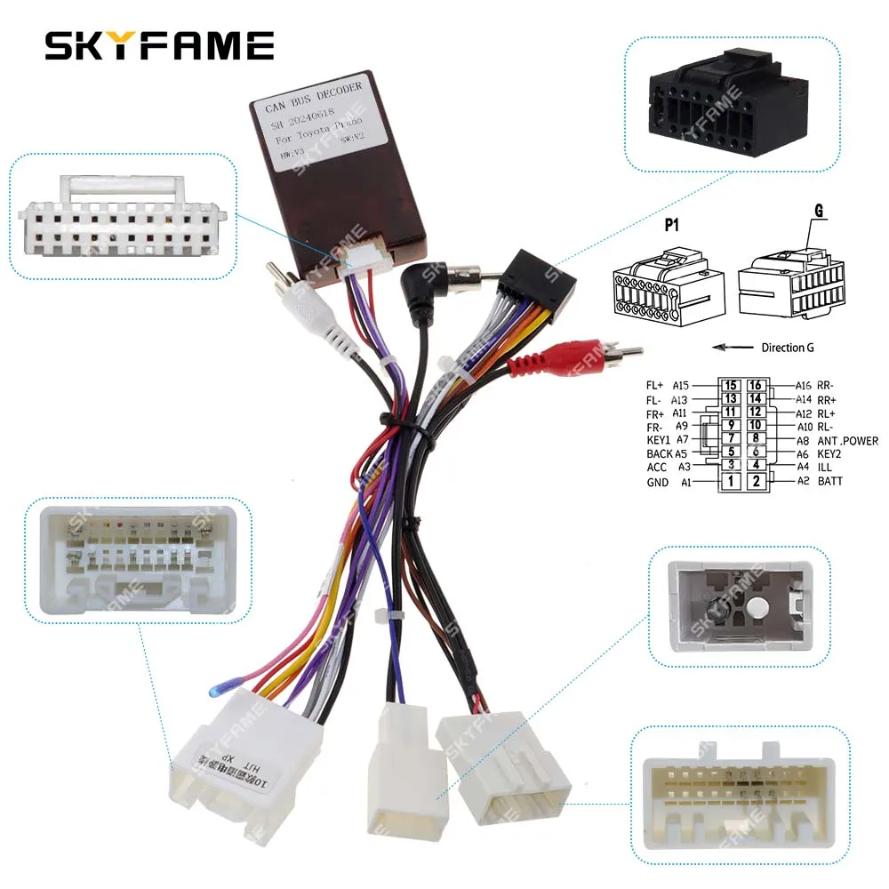 

SKYFAME автомобильный жгут проводов адаптер Canbus Box TX/IEBUS JBL декодер усилителя для Toyota Prius Prado Harrier Lexus RX Camry Venza