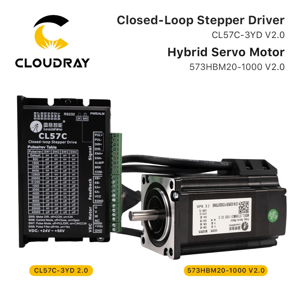 Cloudray Leadshine 573HBM20-1000 V2.0 CL57C-3YD 2.0 nema23 3 Phase Hybrid Servo Closed Loop