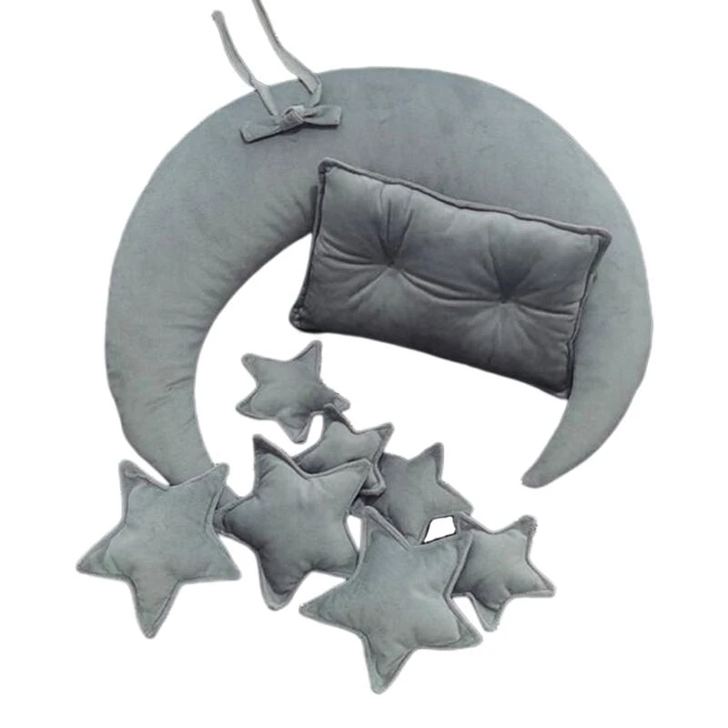 

J15U 10 Pcs/Set Newborn Photography Props Baby Posing Pillow+Stars+Square Pillow for Infants Photo
