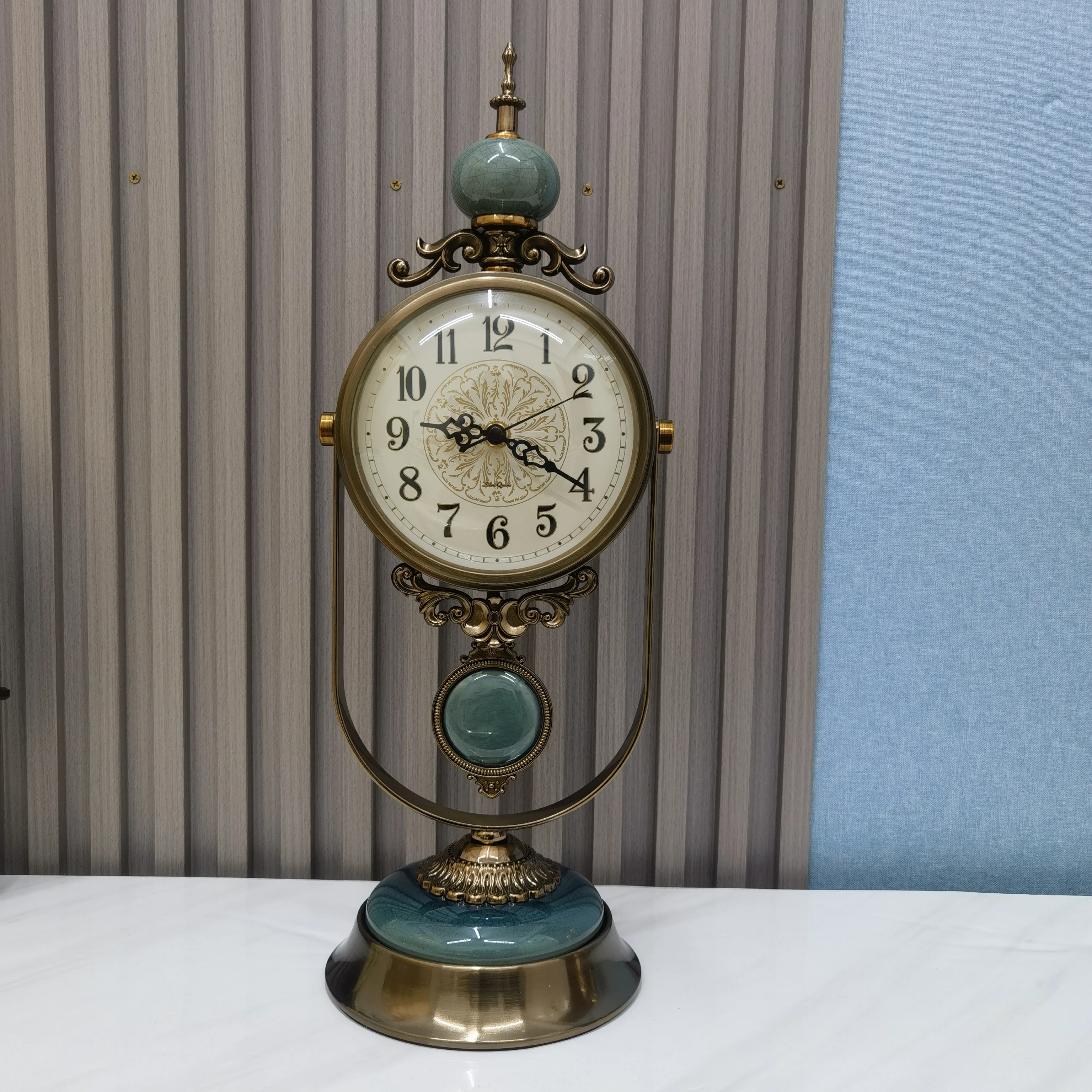 

Металлические антикварные бронзовые настольные часы для спальни, студенческий стол, бесшумные керамические часы