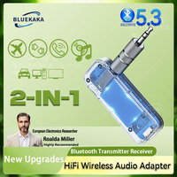 New Upgrade Bluetooth 5.3 Audio Transmitter Receiver 2 in1 Wireless Adapter 3.5 AUX Stereo Music Mini A2DP For Car TV PC Headset