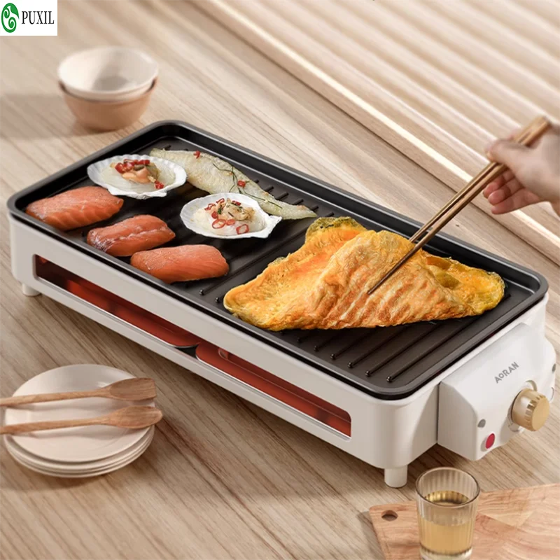 

Electric grill, home Korean style hot pot barbecue, electric baking tray, non stick smokeless skewer rack, electric grill plate