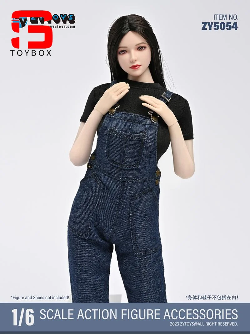 ZYTOYS ZY5054 ZY5055 1/6 mono vaquero/falda larga conjunto de camiseta modelo de ropa apto para muñecas de cuerpo de figura de acción de soldado femenino de 12 pulgadas
