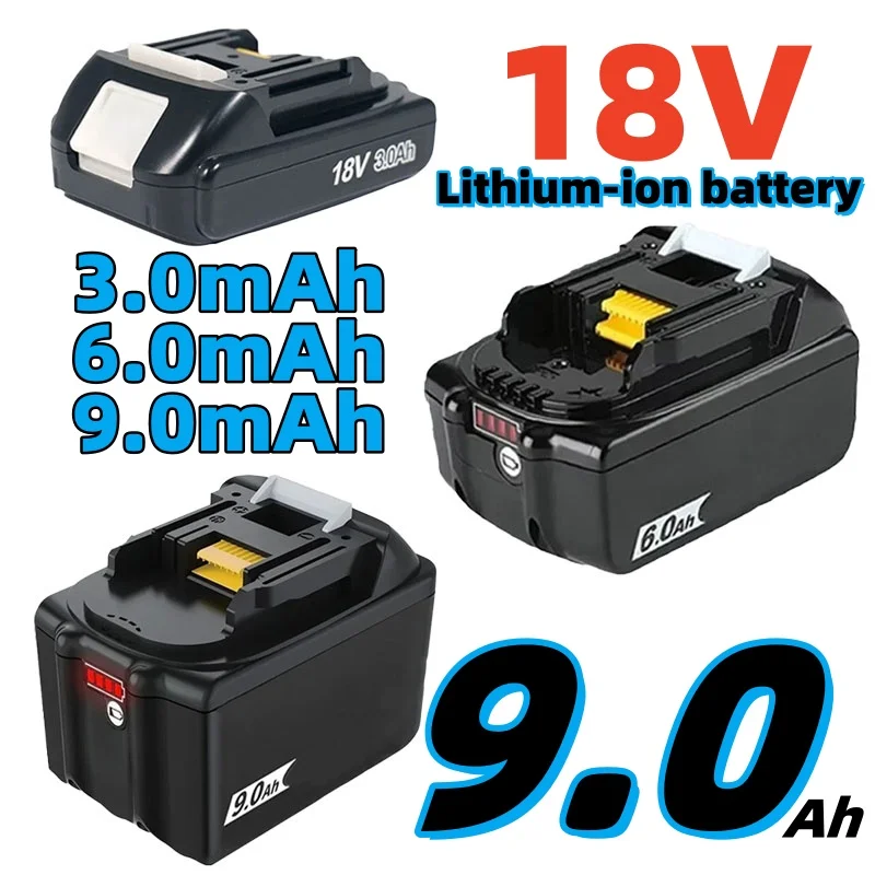 

9.0Ah/6.0Ah/3.0Ah 18V tool battery replacement BL1830 BL1850 BL1860 for cordless angle grinders, hand drills, screwdrivers, etc.
