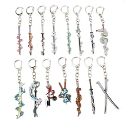 Anime Demon Slayer Kimetsu no Yaiba Keychain Anime Cosplay Sword Key Chains Metal Pendant Keyring llaveros Accessories Gifts