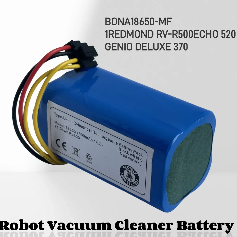 🔧🎈Lithium-ion 4800mAh Battery 4ICR19/66 ML:BONA18650-MF1 For CONGA 1290 1390, Polaris PVCR 0920WV Rufer, Redmond RV-R500 Robot