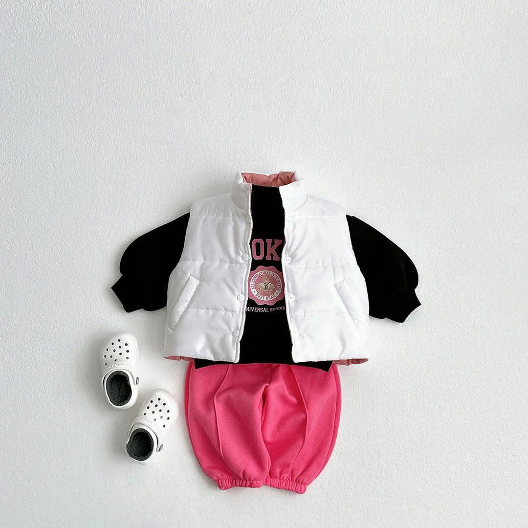 Korean Spring Children Girl 2PCS Clothes Set Cotton Letter Sweatshirt Solid Flared Pant Toddler Girl Outfit Kids Girl Tracksuits